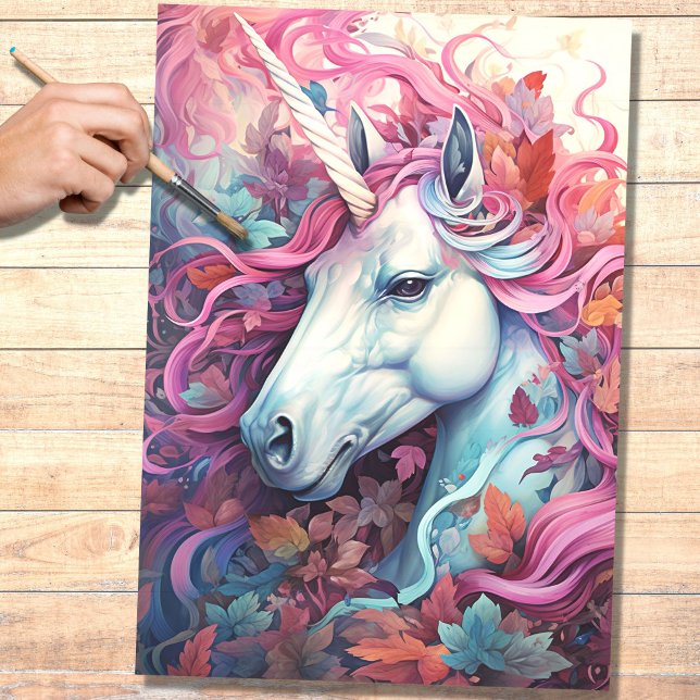 Papel De Seda Documento de Decoupage do Unicorn 8 (Criador carregado)