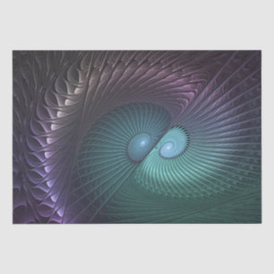 Papel De Seda Dois Espirais Coloridos Arte Fractal Moderna Abstr