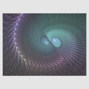 Papel De Seda Dois Espirais Coloridos Arte Fractal Moderna Abstr
