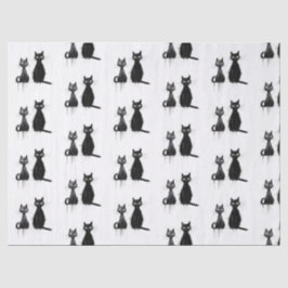 Papel De Seda Dois Gatos Pretos