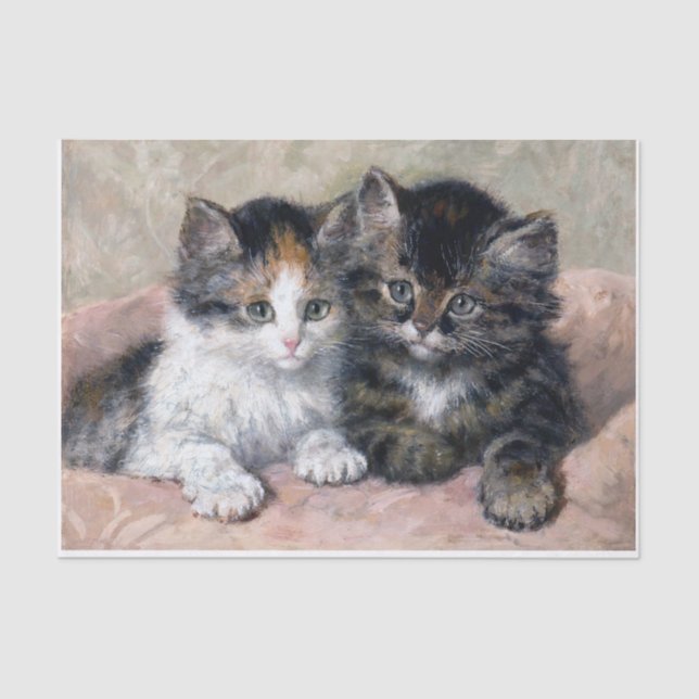 Papel De Seda Dois Kittens ・ Henriette Ronner-Knip (1821-1909) (Frente )