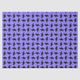 Papel De Seda Dois vaqueiros a cavalo silhuetas - Periwinkle