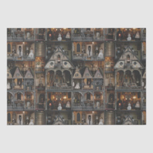 Papel De Seda Dollshouse Assombrado Gótico Vitoriano com Dolls