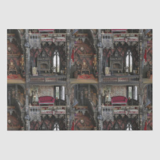 Papel De Seda Dollshouse Assombrado Gótico Vitoriano com Dolls