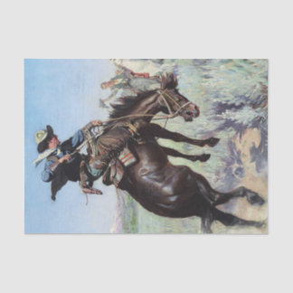 Papel De Seda “Domando um Bronco” por W Herbert Dunton
