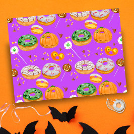 Papel De Seda Donut-licious em aquarela Feliz Halloween Doce