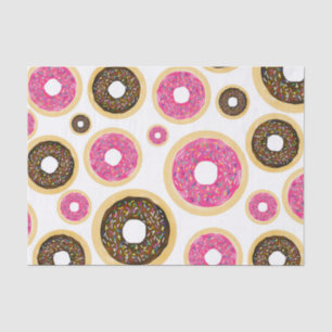 Papel De Seda Donuts com Granulado Rosa e Marrom Festa de Aniver