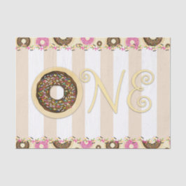Papel De Seda Donuts Marrom com Creme e Confeitos de Aniversário