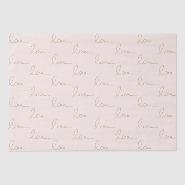 Papel De Seda Dourada Brilhante Com Amor Blush (Frente )