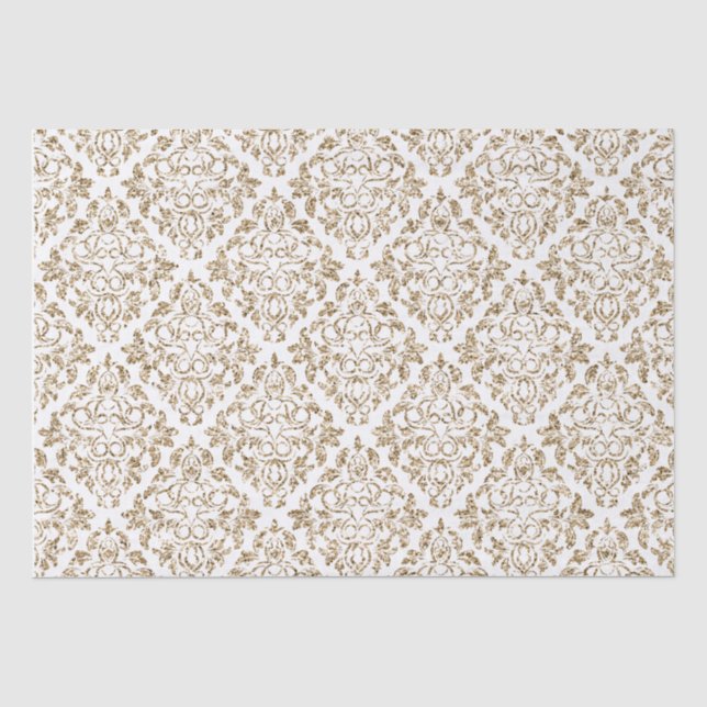 Papel De Seda Dourada Cor damasco de brilho (Frente )