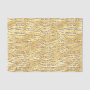 Papel De Seda Dourada Faux Glitter Zebra Stripes