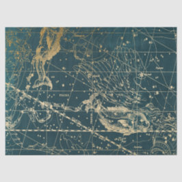 Papel De Seda Dourada Galaxy Star Map Series Design 4