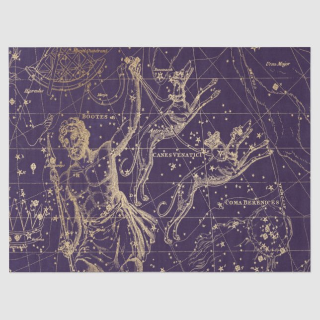 Papel De Seda Dourada Galaxy Star Map Series Design 5 (Frente )