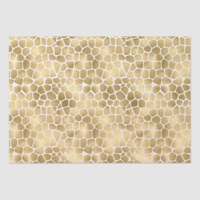 Papel De Seda Dourada Giraffe Impressão (Frente )