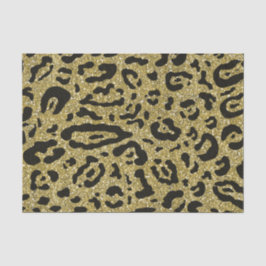 Papel De Seda Dourada Glitter Cheetah Leopard