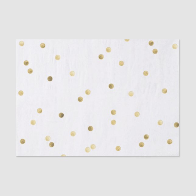 Papel De Seda Dourada Glitter Confetti Dot Polka (Frente )
