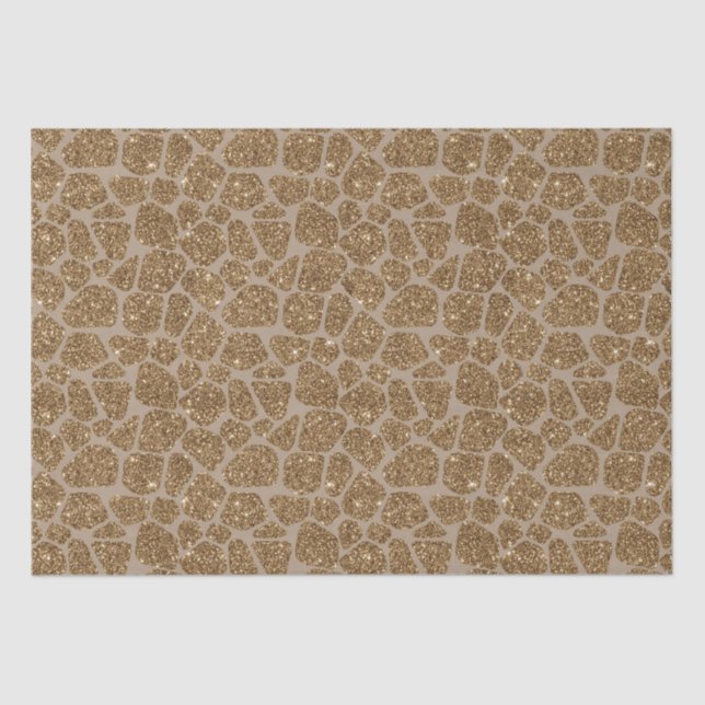 Papel De Seda Dourada Glitter Giraffe Impressão (Frente )