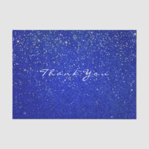 Papel De Seda Dourada Glitter Obrigado Cobalt Blue Spark