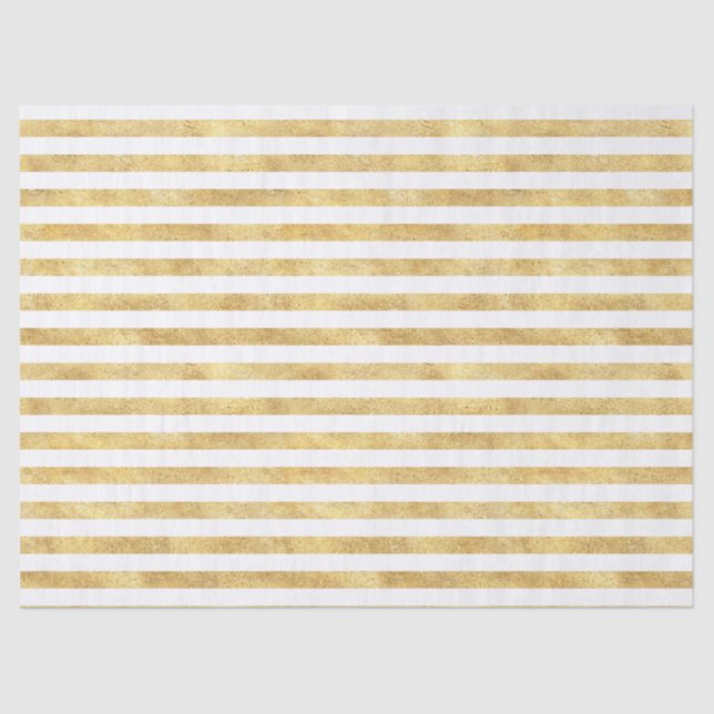 Papel De Seda Dourada Glitzy Stripes (Frente )