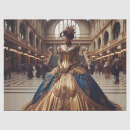 Papel De Seda Dourada princesa Steampunk Victorian Decoupage