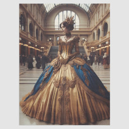 Papel De Seda Dourada princesa Steampunk Victorian Decoupage