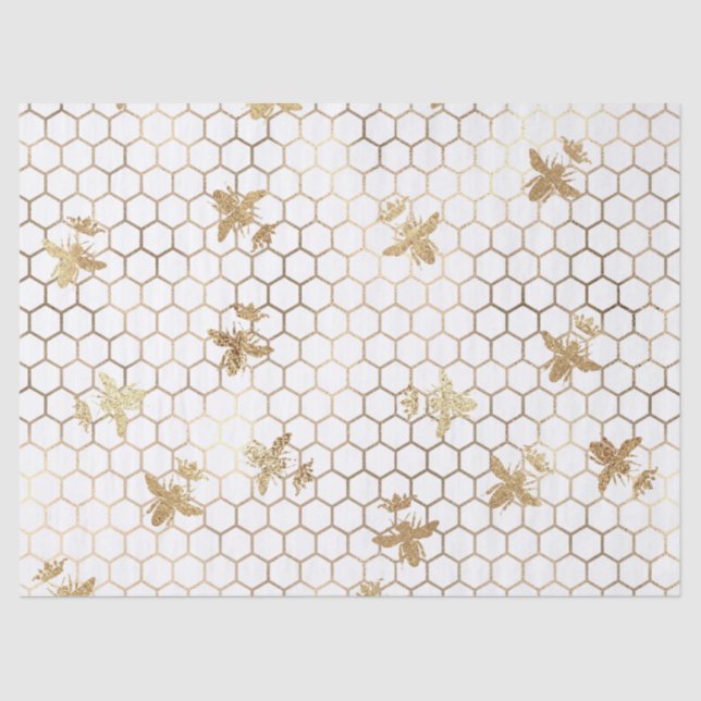 Papel De Seda Dourada Rainha Bebê e Honeycomb na página de disso (Frente )