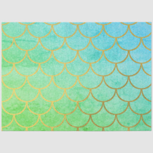 Papel De Seda Dourada Scalid Turquoise Teal Glitter