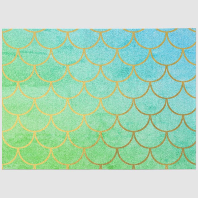 Papel De Seda Dourada Scalid Turquoise Teal Glitter (Frente )