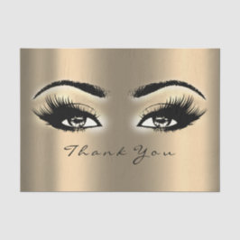 Papel De Seda Dourada Sepia Makeup Metálico Obrigado Olhos