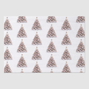 Papel De Seda Douradas Árvores Brancas Rosa Rosa Esbranquiçada