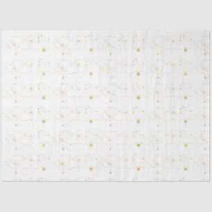 Papel De Seda Douradas estrelas corpos celestes Natal branco