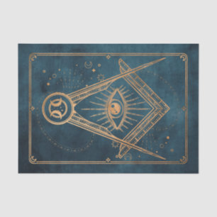 Papel De Seda Douradas estrelas da lua todas vendo azul-alquimia