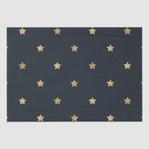 Papel De Seda Douradas estrelas em preto à meia-noite
