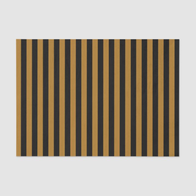 Papel De Seda Douradas faixas de preto e mate (Frente )