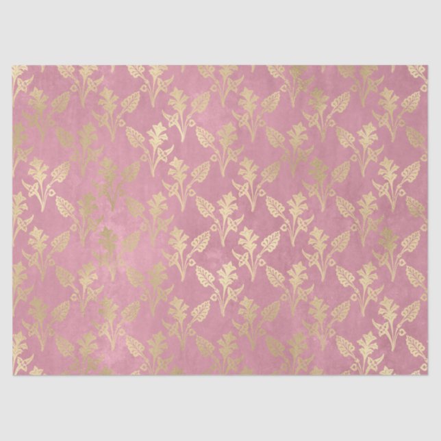 Papel De Seda Douradas flores de Abstrato na página de dissociaç (Frente )