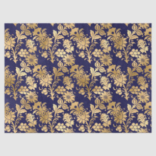 Papel De Seda Douradas Flores de Estêncil na Desduplicação Ro