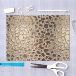 Papel De Seda Douradas Manchas Metálicas Leopardo