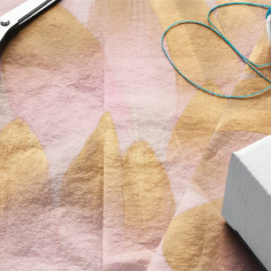 Papel De Seda Douradas Penas Rosa-Rosa-Tipadas