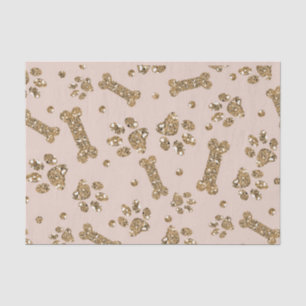 Papel De Seda Dourado Brilho Bege Rosado Pata de Osso Cachorrinh
