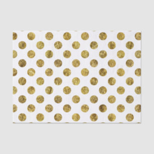 Papel De Seda Dourado brilho e pontos brancos