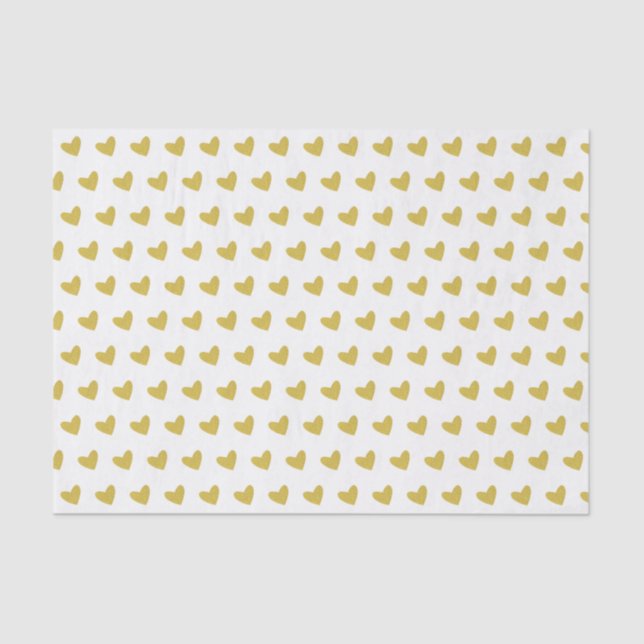 Papel De Seda Dourado Coração (Frente )