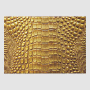 Papel De Seda Dourado crocodilo Alligador de pele Faux Couve Imp