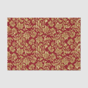 Papel De Seda Dourado E Borgonha Vermelha