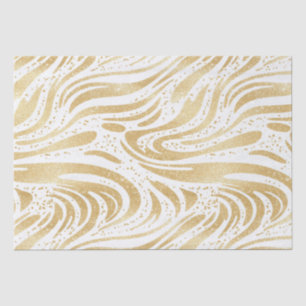 Papel De Seda Dourado Glam Abstrato Swirls Aniversário