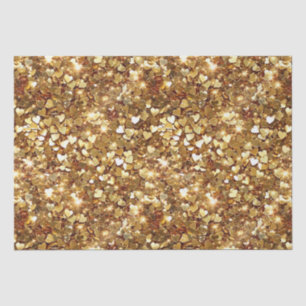 Papel De Seda Dourado Glitzy Glam Sparkle Hearts