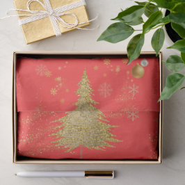 Papel De Seda Dourado JOYFUL em Natal Vermelho