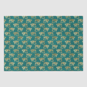 Papel De Seda Dourado Olho Egípcio do Padrão de Horus