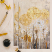 Dourado Oriental Floral Moderno