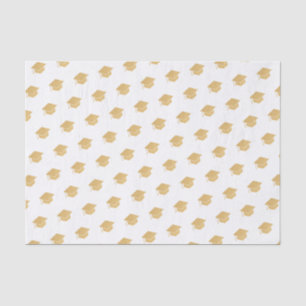 Papel De Seda Dourado padrão de Boné de formatura brilhante bran