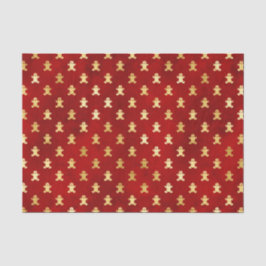 Papel De Seda Dourado Pão de Natal Homens em Vermelho